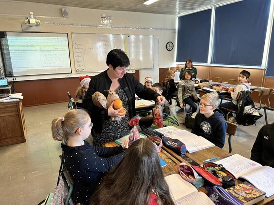 Le Père Noël à l'école