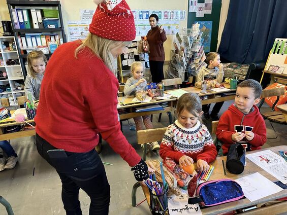 Le Père Noël à l'école